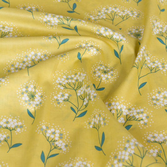 Tissu léger en coton lawn, motif Kokka Flower, noir, vendu au mètre