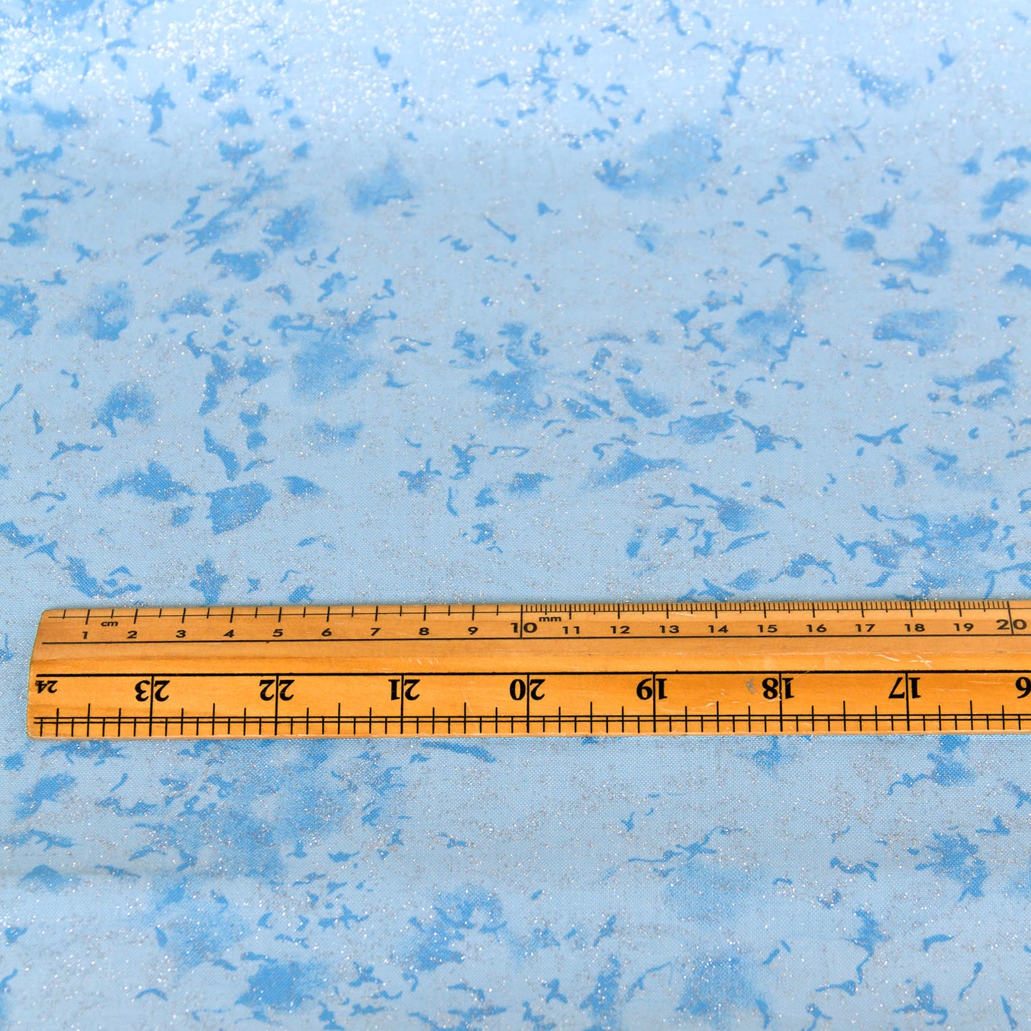 Cotton Fabric with Silver Glitter Light Blue by the Yard