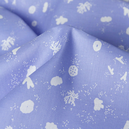 Tissu léger en coton Muddy Works de tomotake, bleu violet au mètre