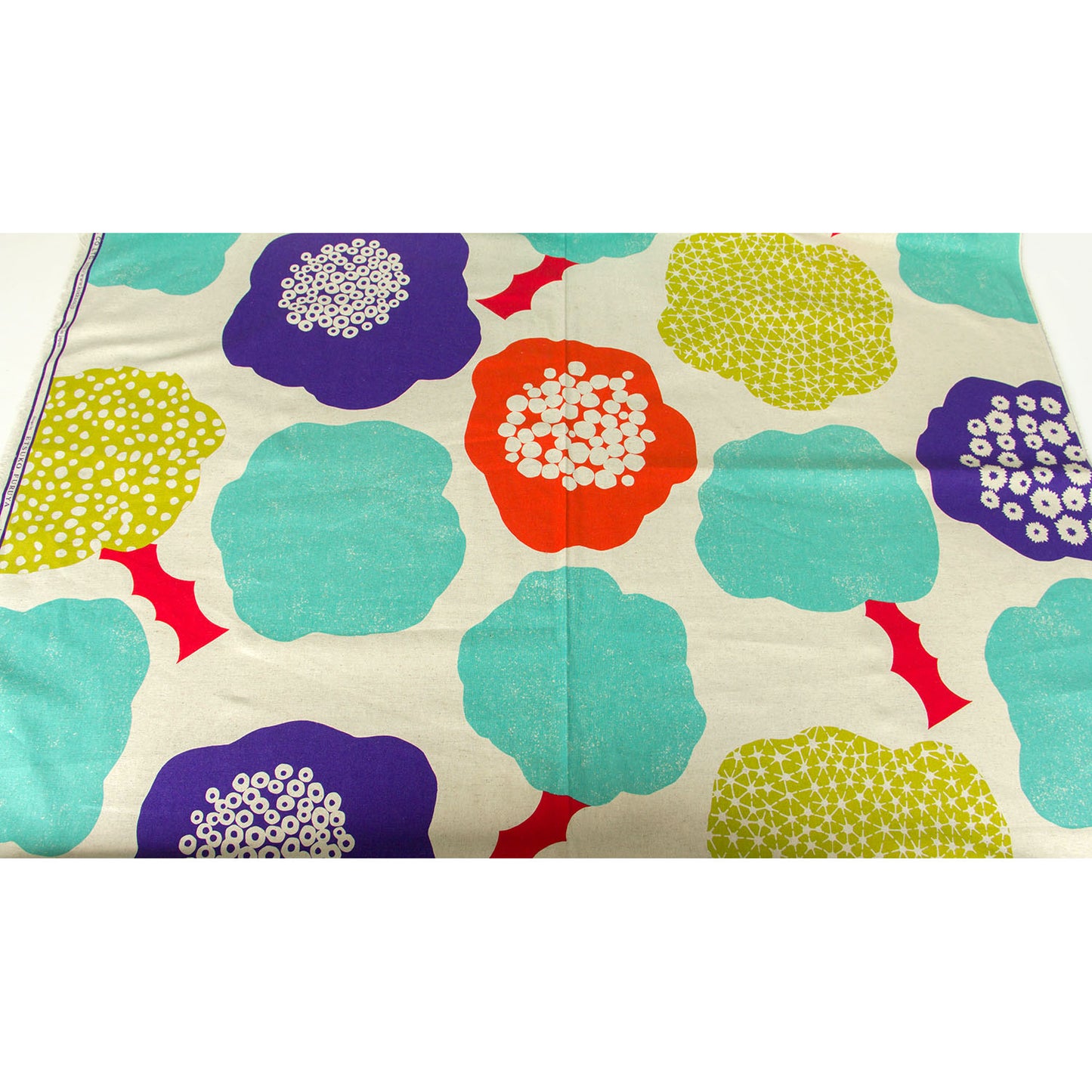 Tecido de lona de algodão e linho Echino, da Etsuko Furuya, estampado Cloud Flower, cores naturais/multicoloridas, vendido ao metro.