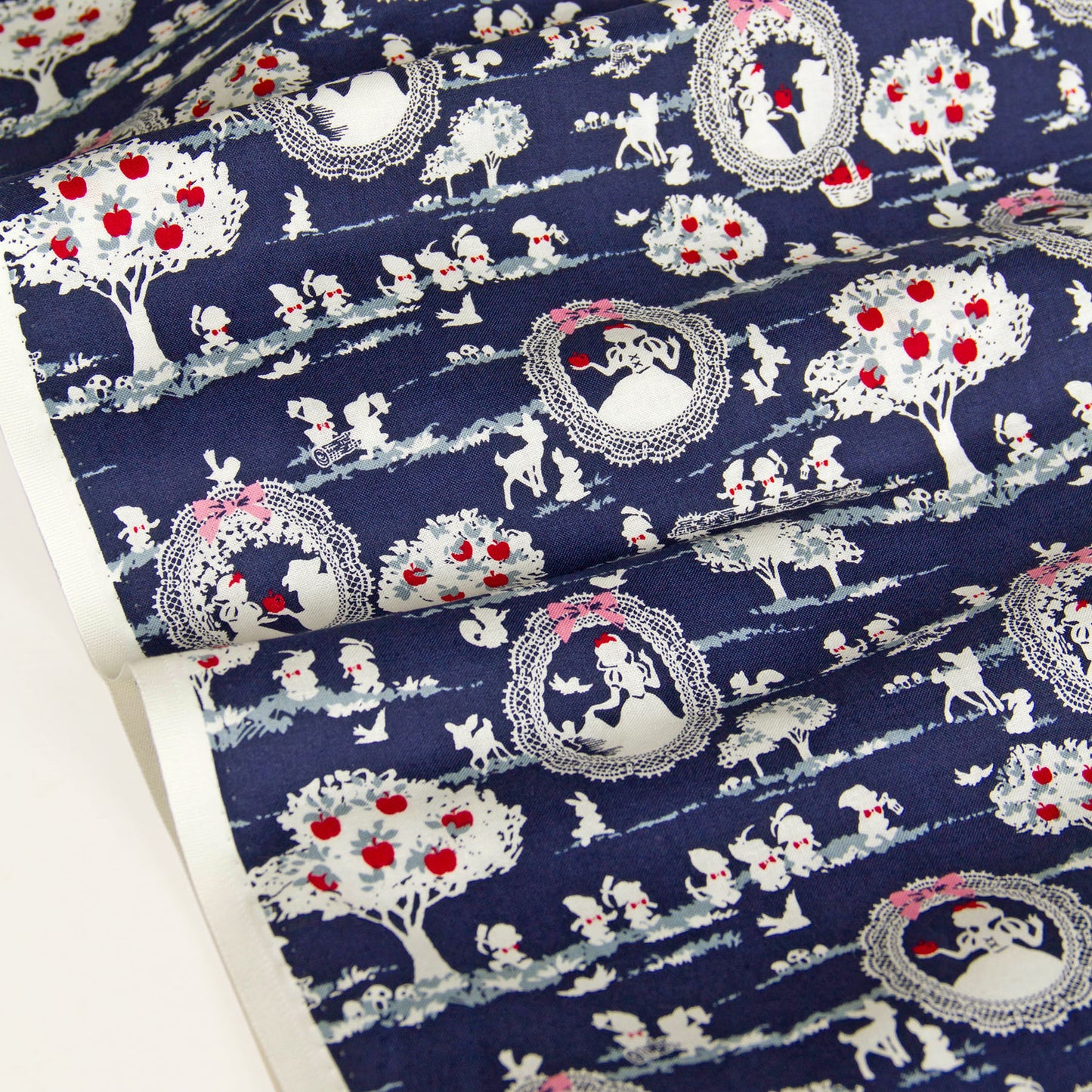 Fairy Tale Snow White Cotton Fabric Navy by the Yard