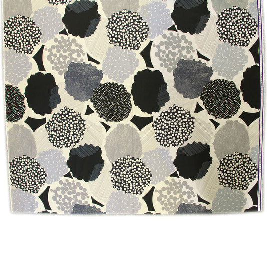 Tissu d'ameublement en coton et lin Echino par Etsuko Furuya, noir brillant, vendu au mètre