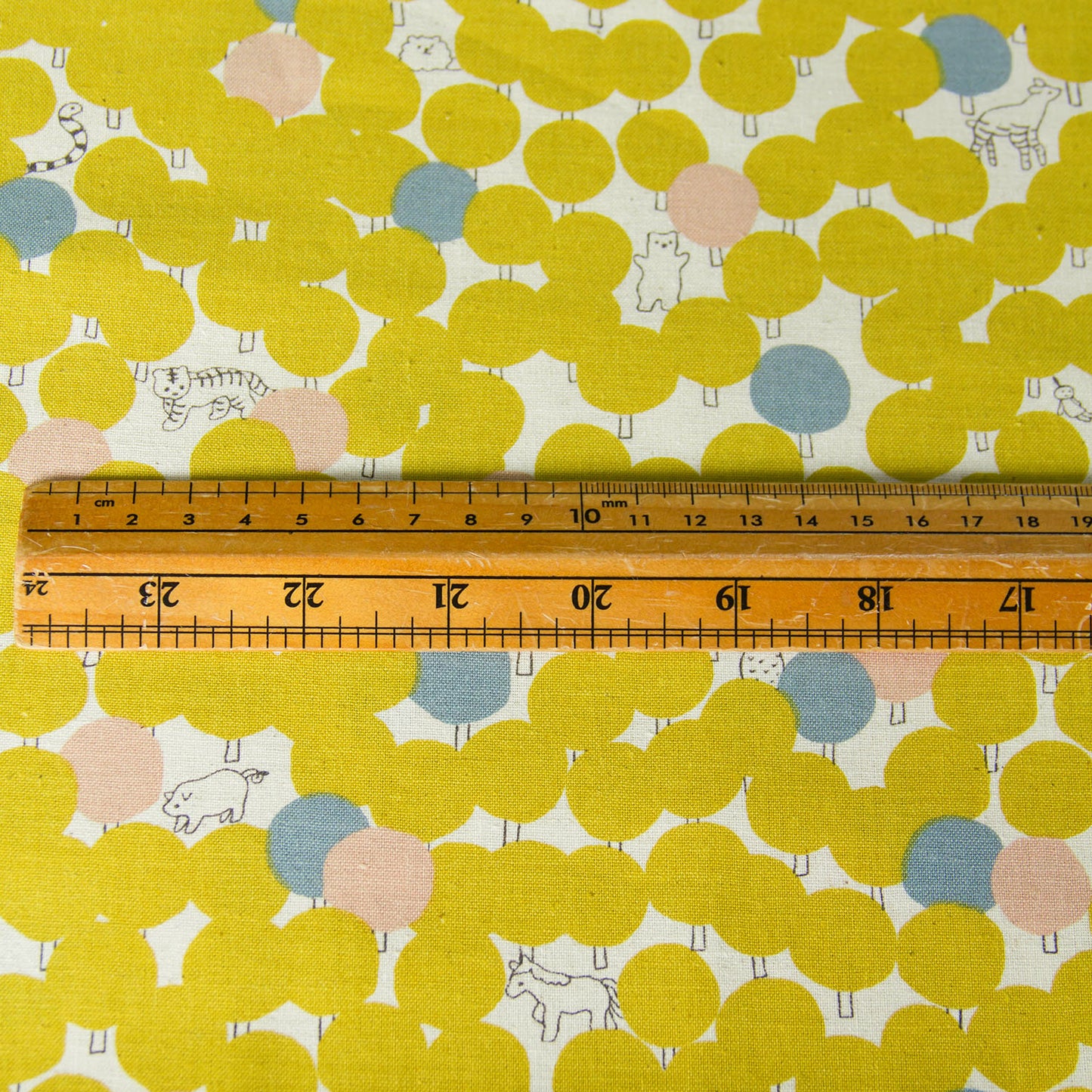 Tissu d'ameublement en coton et lin, motif Kokka Tree Dot C, vendu au mètre