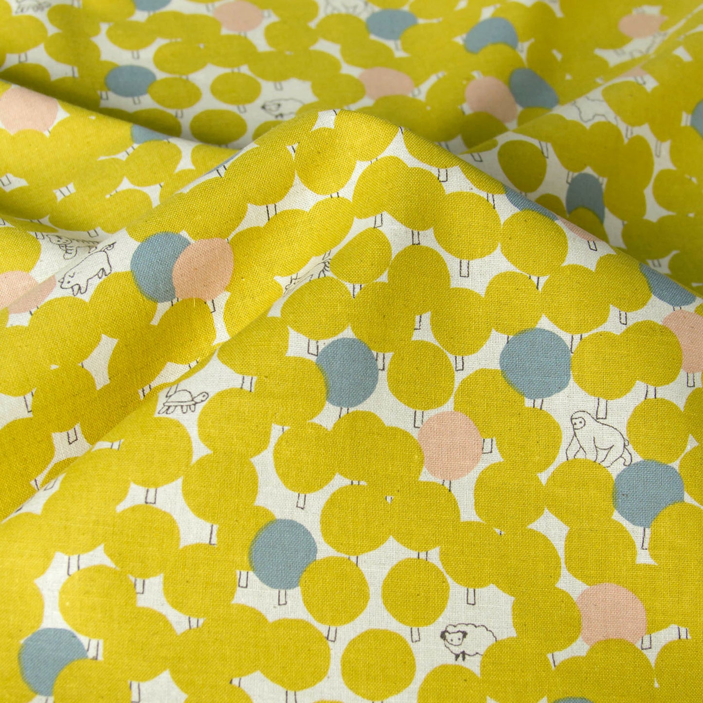 Tissu d'ameublement en coton et lin, motif Kokka Tree Dot C, vendu au mètre