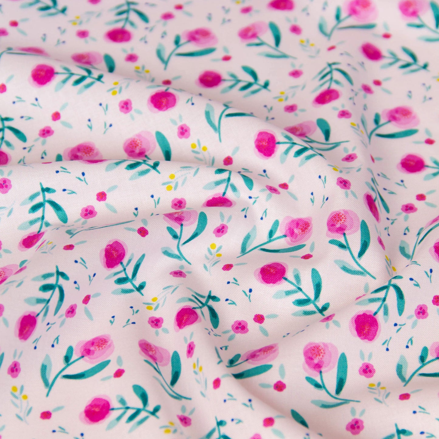 Cotton Fabric Watercolor Flower Light Pink by the Yard