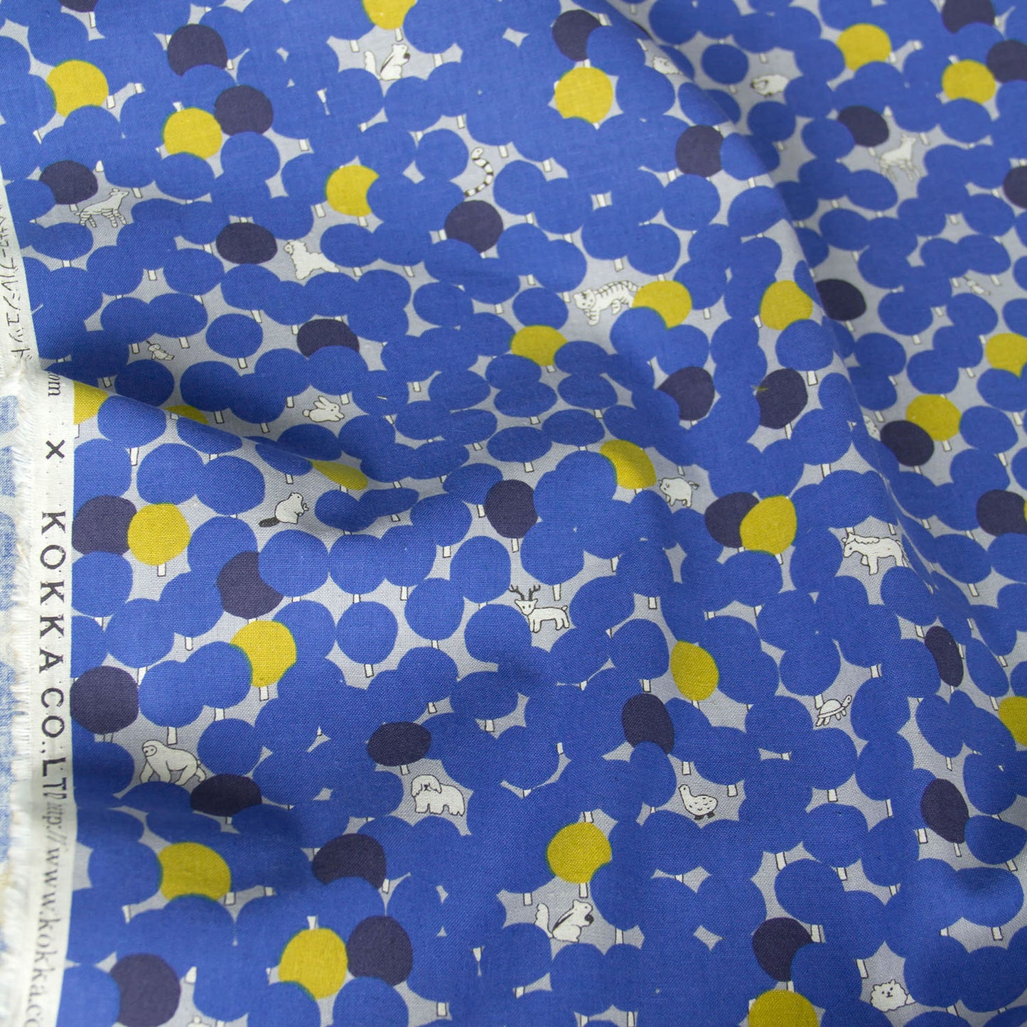 Tissu d'ameublement en coton et lin, motif Kokka Tree Dot D, vendu au mètre