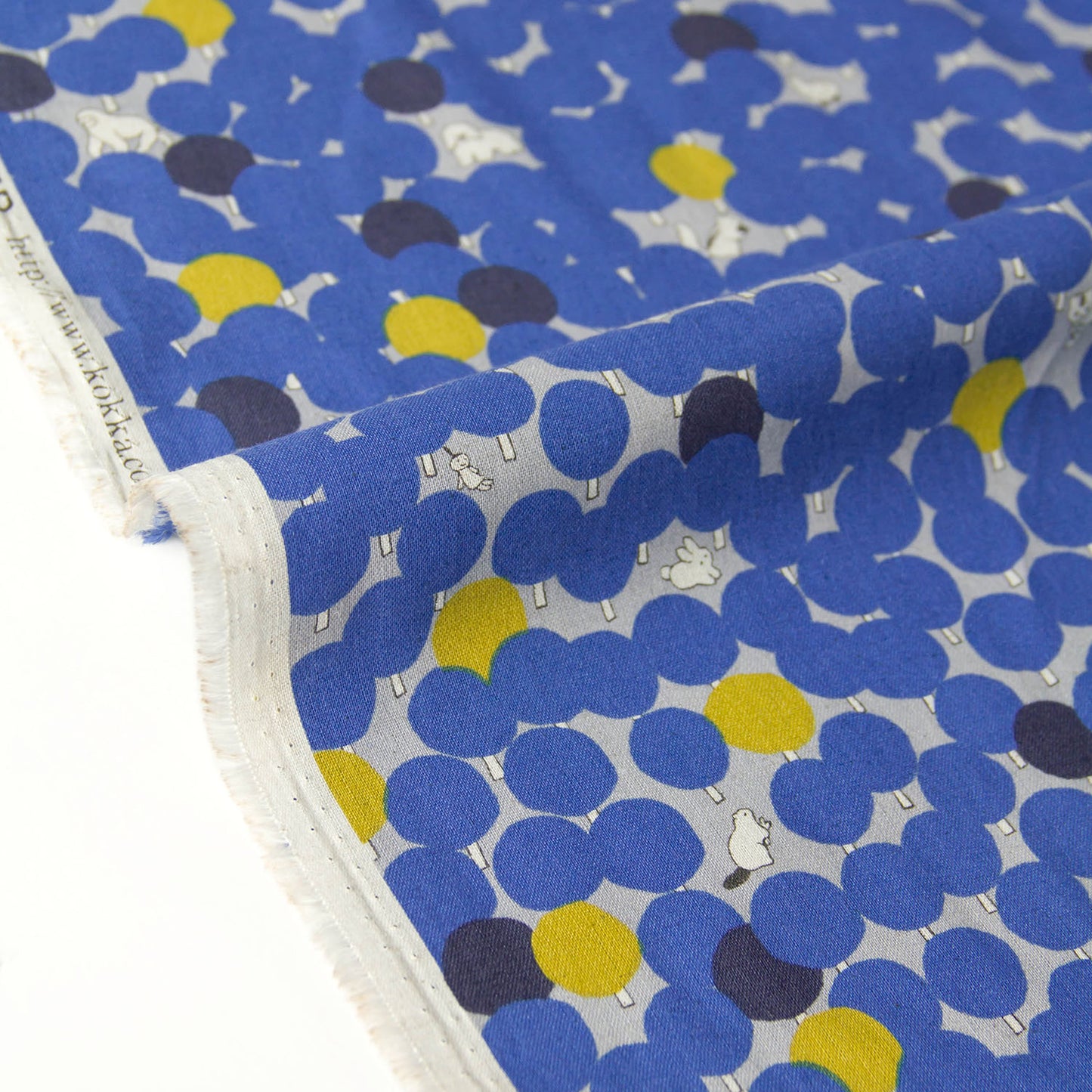 Tissu d'ameublement en coton et lin, motif Kokka Tree Dot D, vendu au mètre