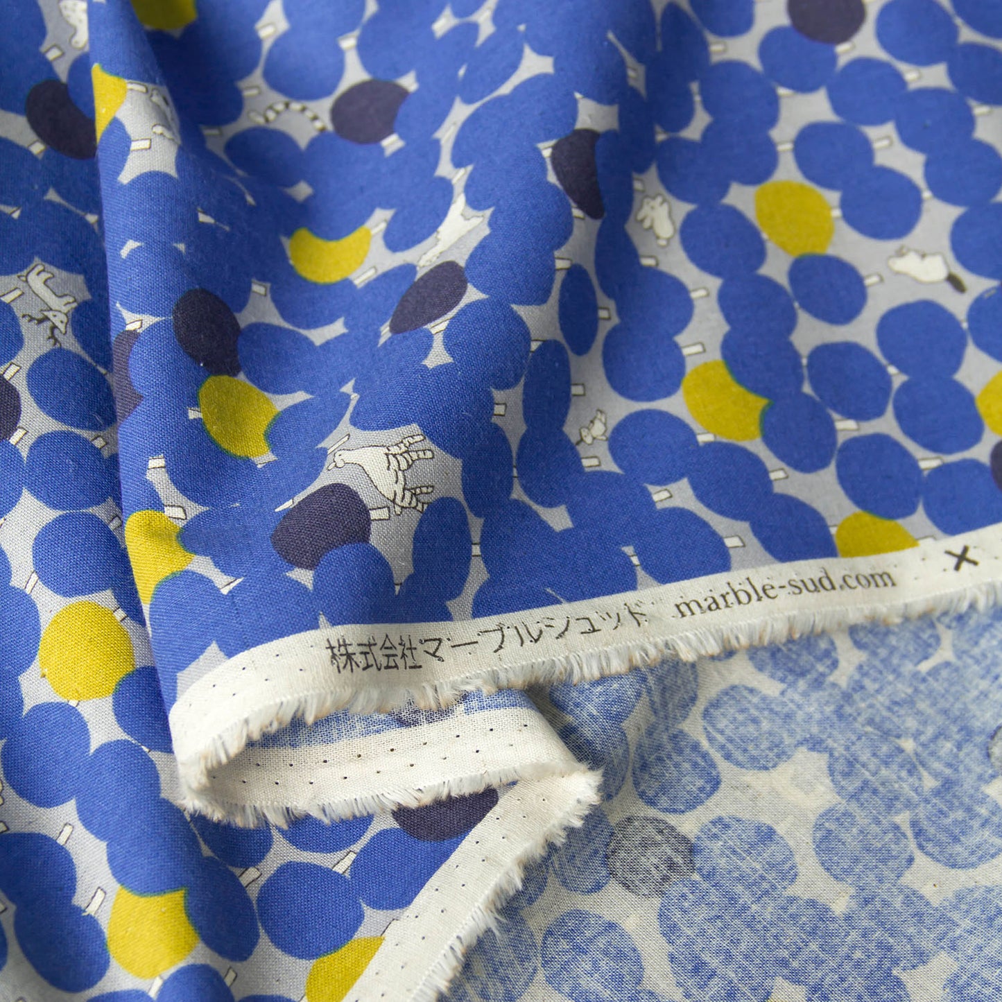 Tissu d'ameublement en coton et lin, motif Kokka Tree Dot D, vendu au mètre