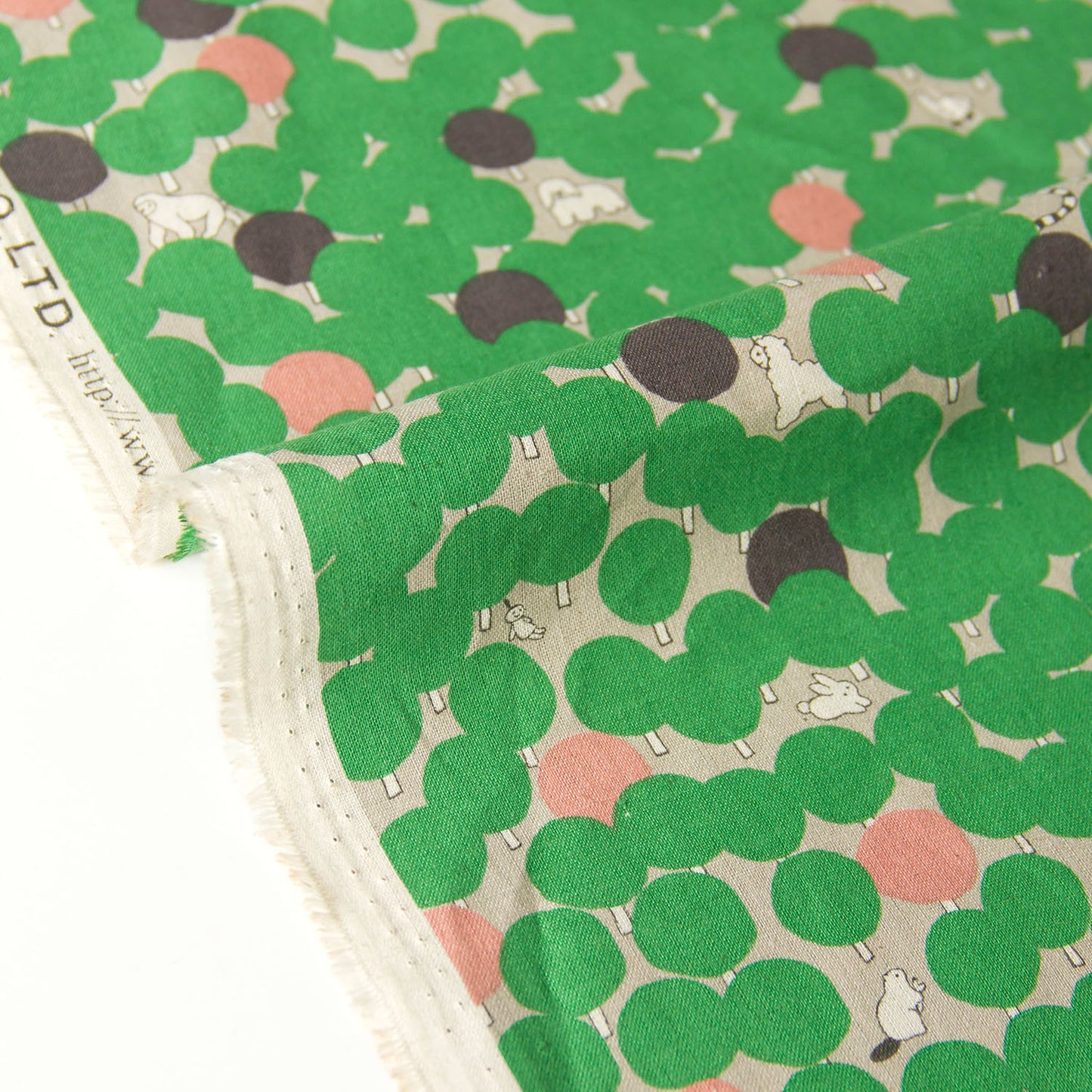 Tissu d'ameublement en coton et lin, motif Kokka Tree Dot B, vendu au mètre