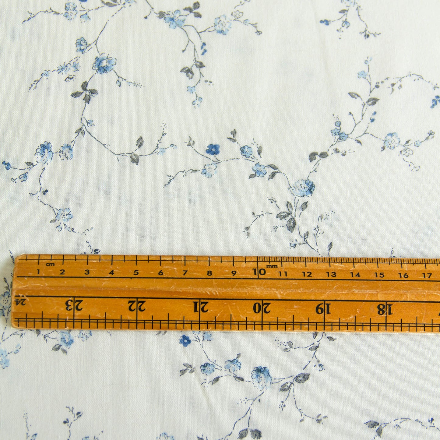 Lightweight Cotton Linen Fabric Kokka Vintage Floral White by the Yard