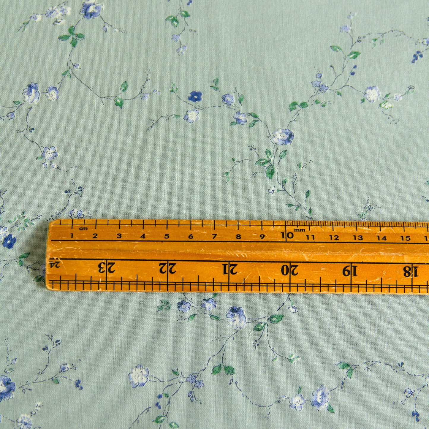 Lightweight Cotton Linen Fabric Kokka Vintage Floral Slate Blue by the Yard