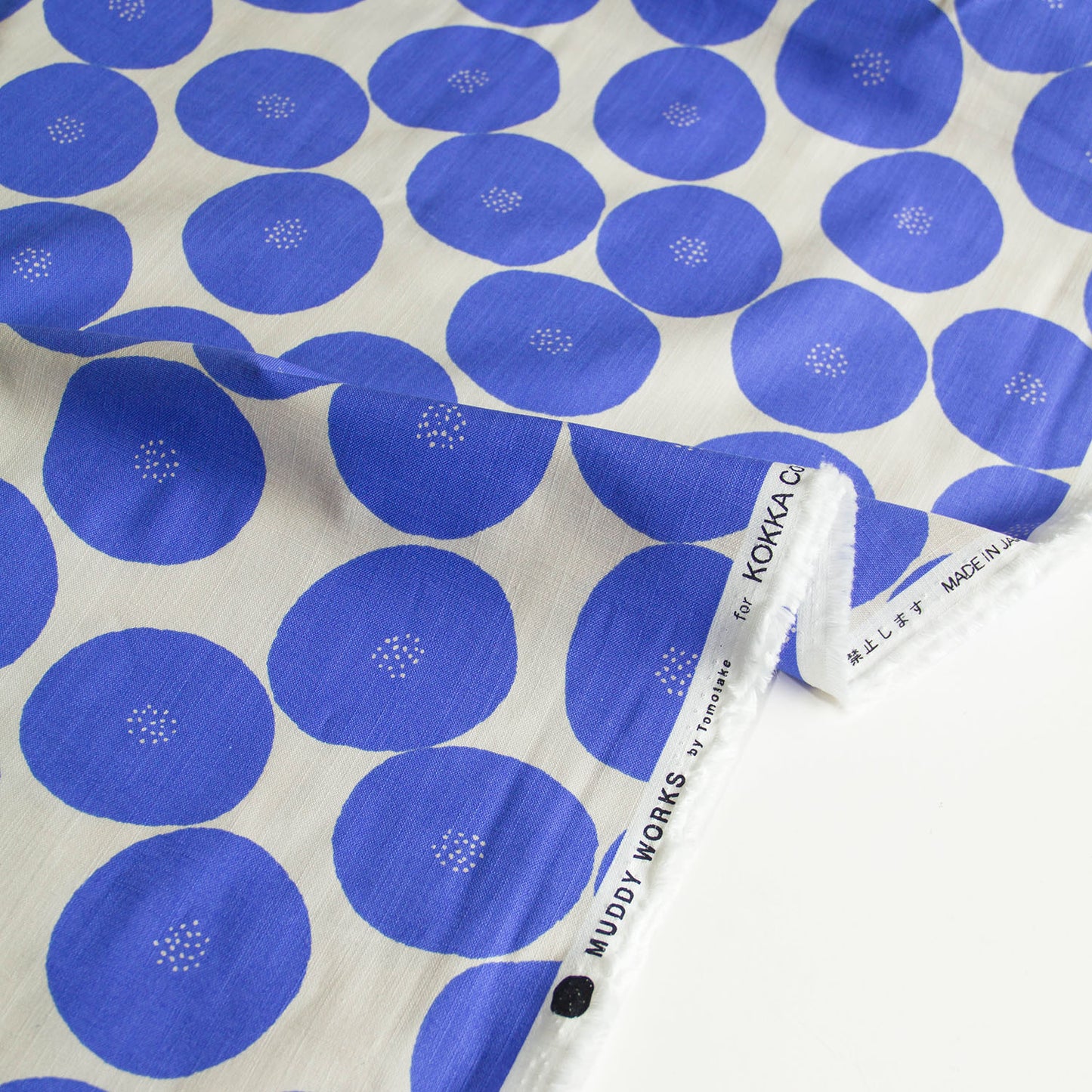 Toile de coton Mortley Cross Muddy Works Blanc Lavande Bleu Clair Gris clair au mètre