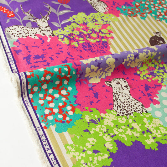 Cotton Linen Canvas Fabric Echino By Etsuko furuya Hide Purple by the Yard