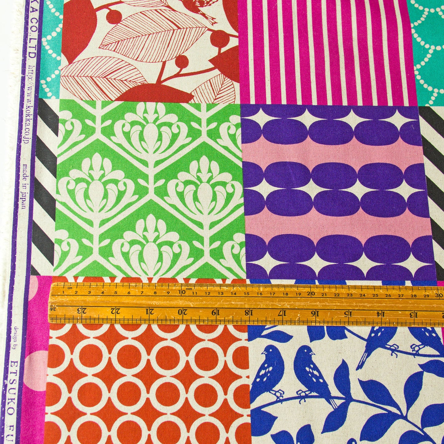 Cotton Linen Canvas Fabric Echino By Etsuko furuya Piece Multicolored by the Yard