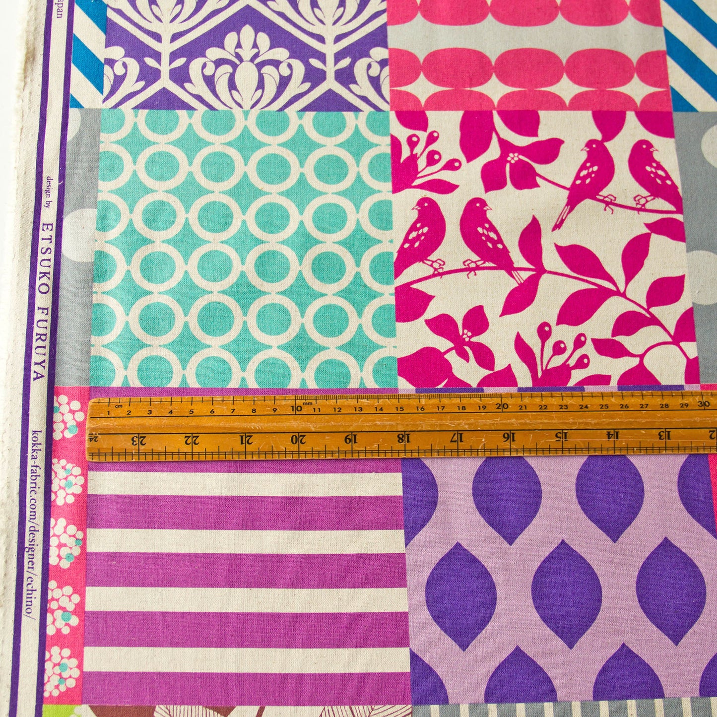 Cotton Linen Canvas Fabric Echino By Etsuko furuya Piece Purple by the Yard