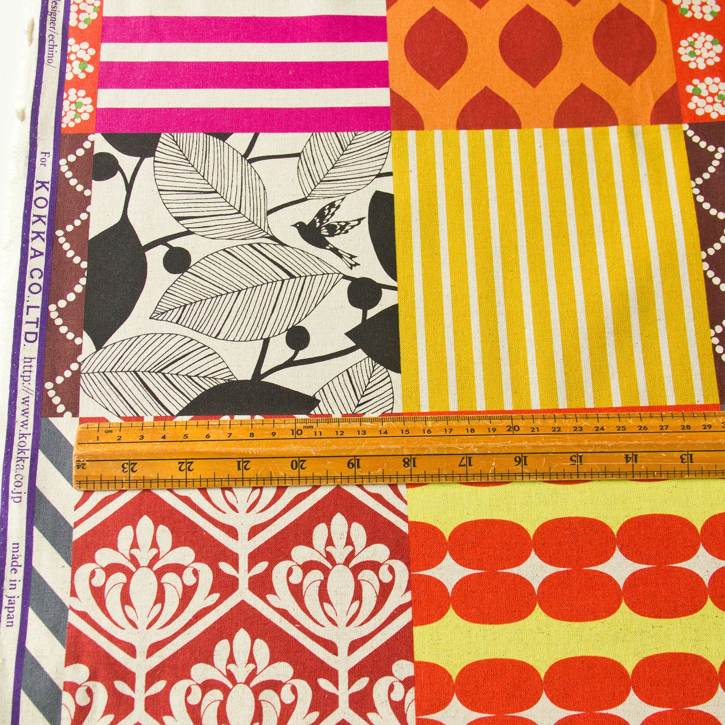 Cotton Linen Canvas Fabric Echino By Etsuko furuya Piece Orange by the Yard