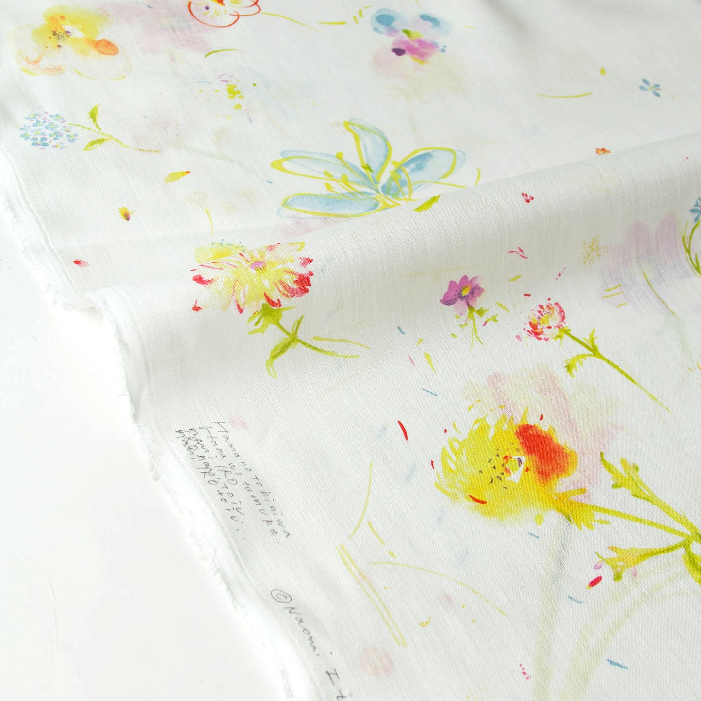 Nani IRO Japanese Linen Fabric Hana White by the Yard