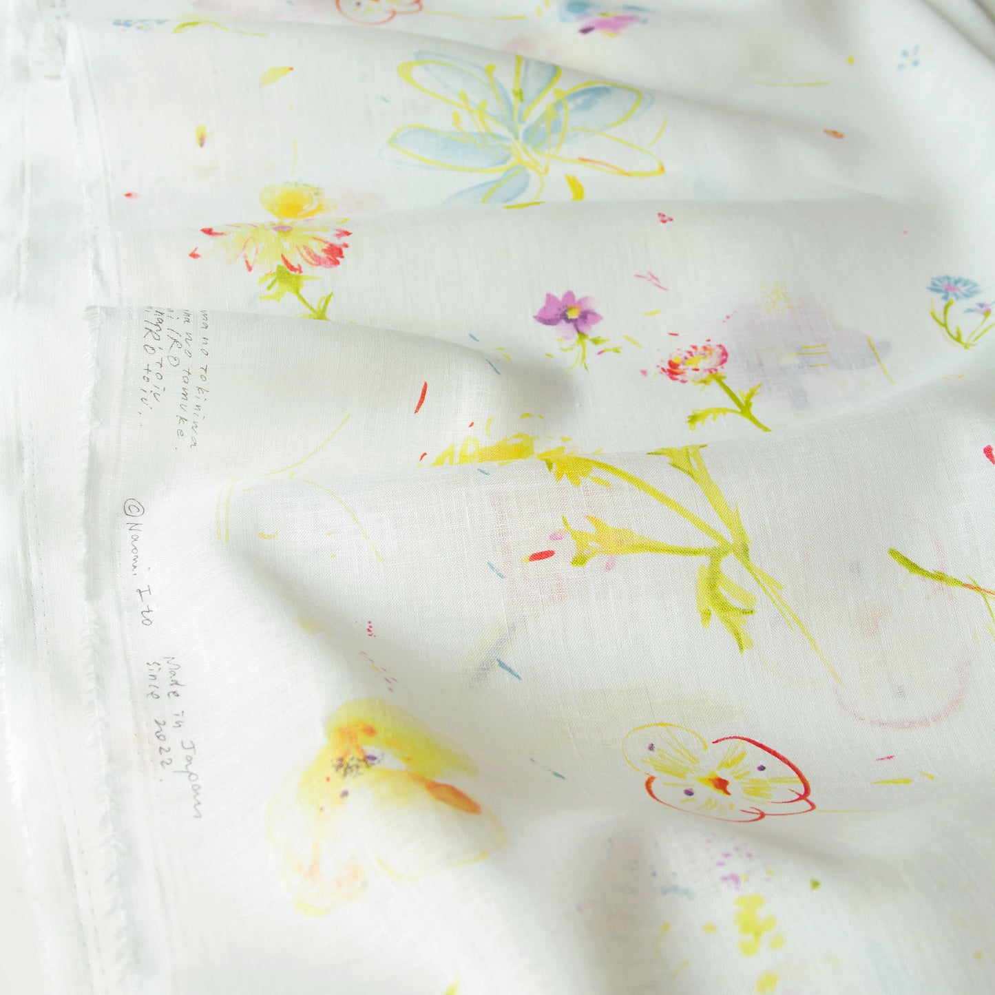 Nani IRO Japanese Linen Fabric Hana White by the Yard