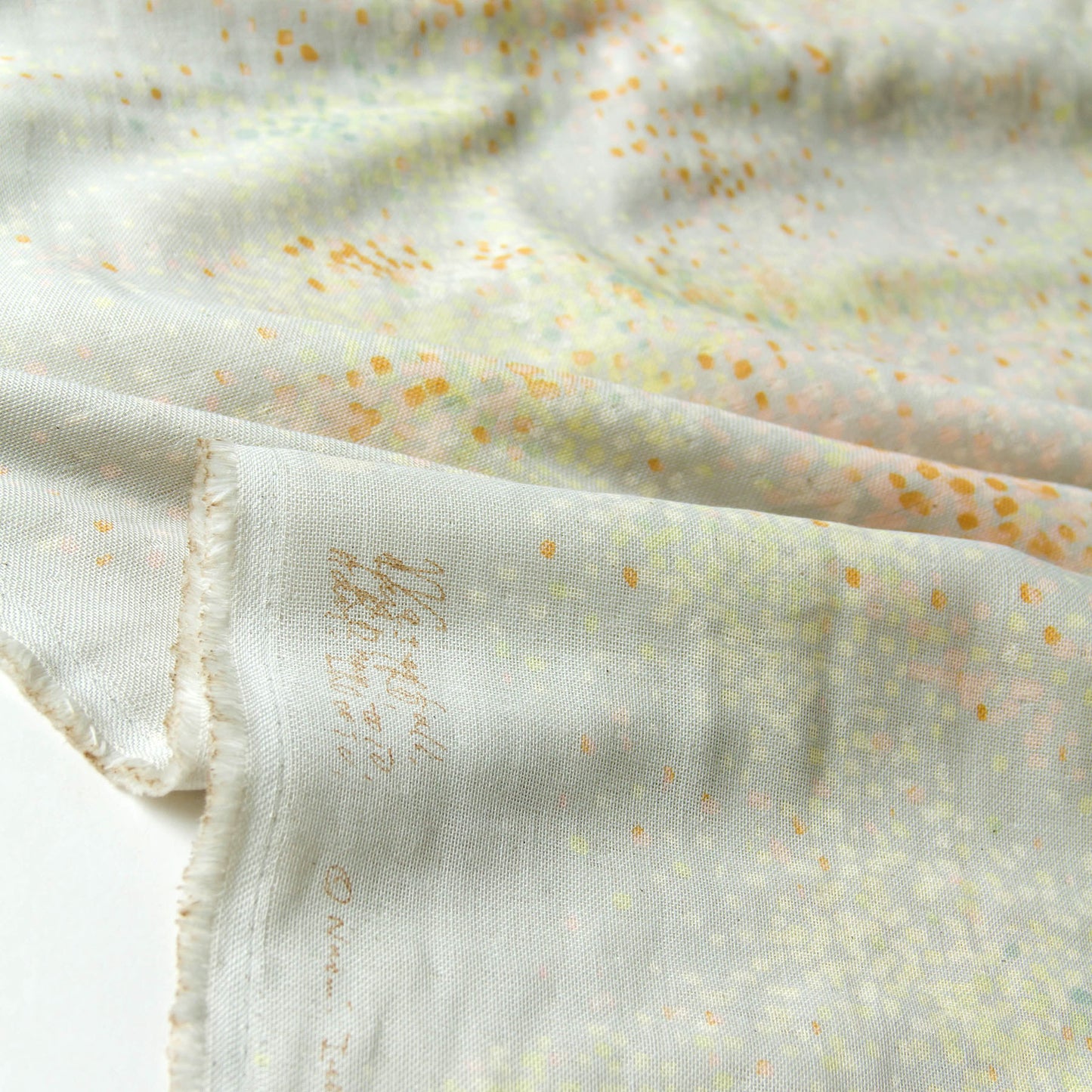 Nani IRO Japanese Double Gauze Fabric Water fall Gray Orange by the Yard