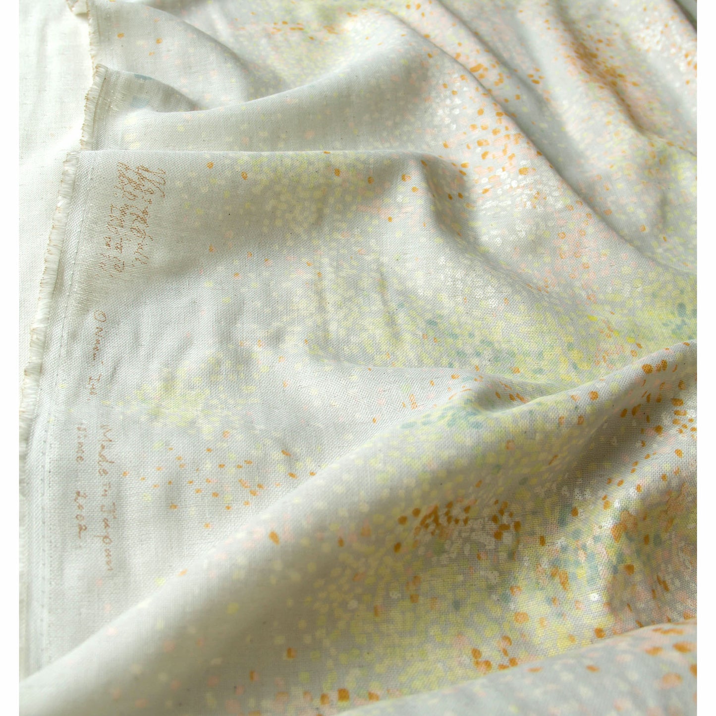 Nani IRO Japanese Double Gauze Fabric Water fall Gray Orange by the Yard
