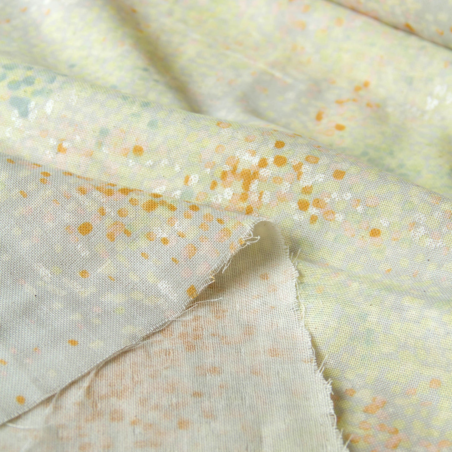 Nani IRO Japanese Double Gauze Fabric Water fall Gray Orange by the Yard
