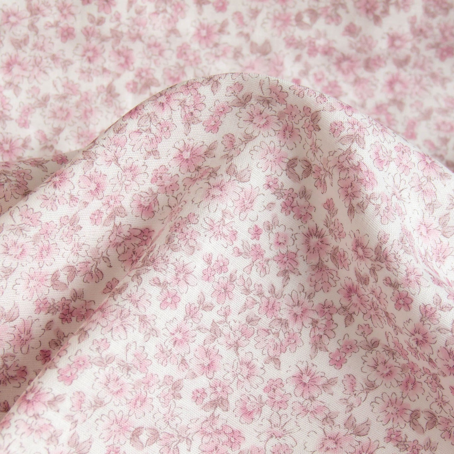 Cotton Double Gauze Fabric Flower Pink by the Yard