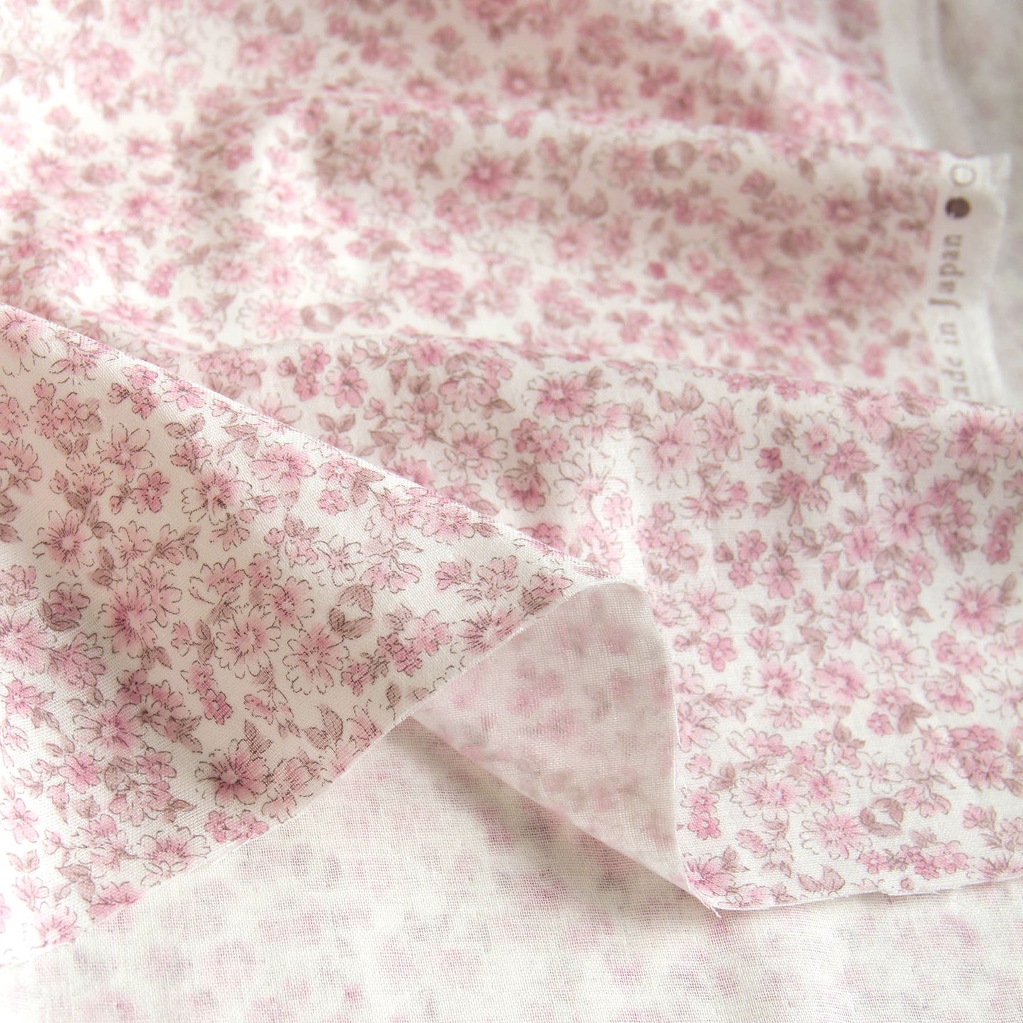 Cotton Double Gauze Fabric Flower Pink by the Yard