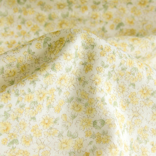 Cotton Double Gauze Fabric Flower Yellow by the Yard