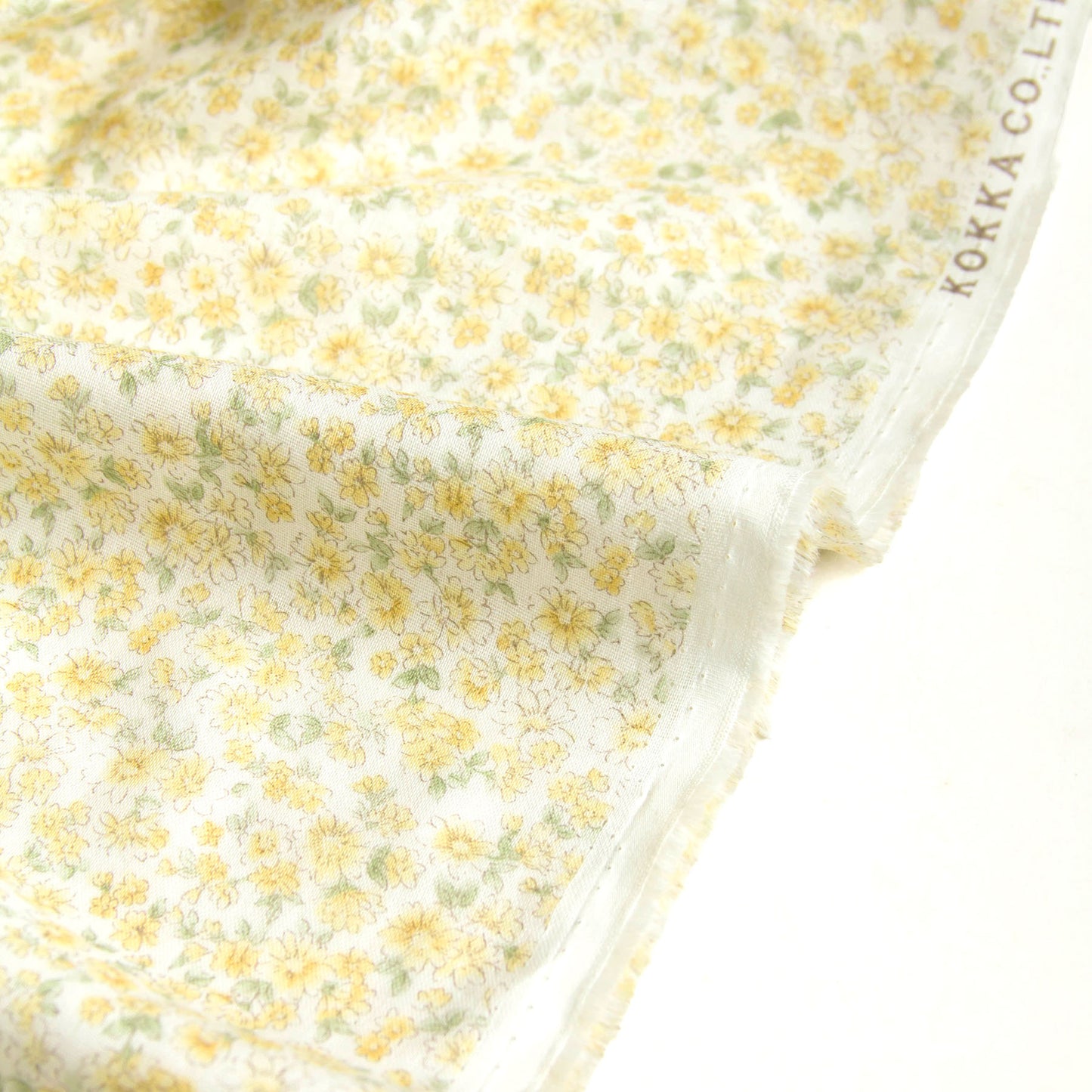 Cotton Double Gauze Fabric Flower Yellow by the Yard