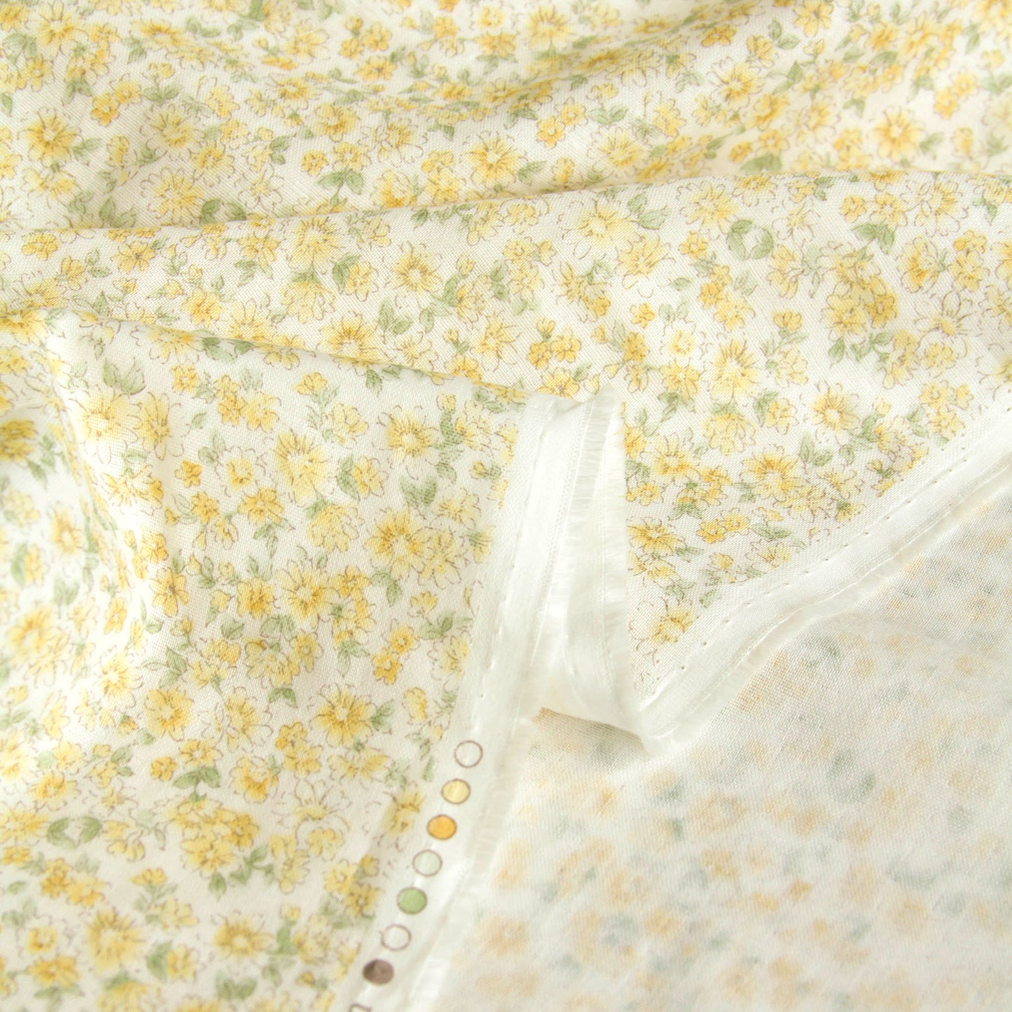 Cotton Double Gauze Fabric Flower Yellow by the Yard