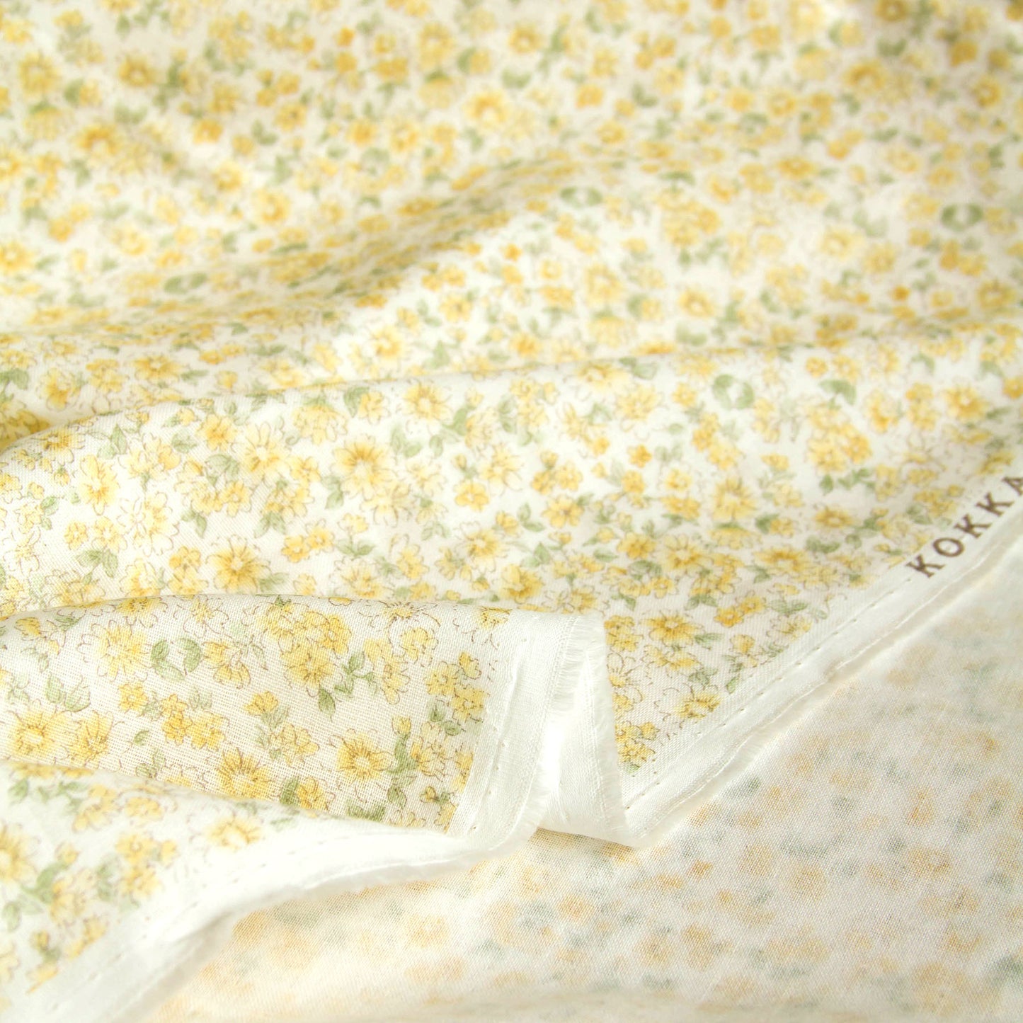Cotton Double Gauze Fabric Flower Yellow by the Yard