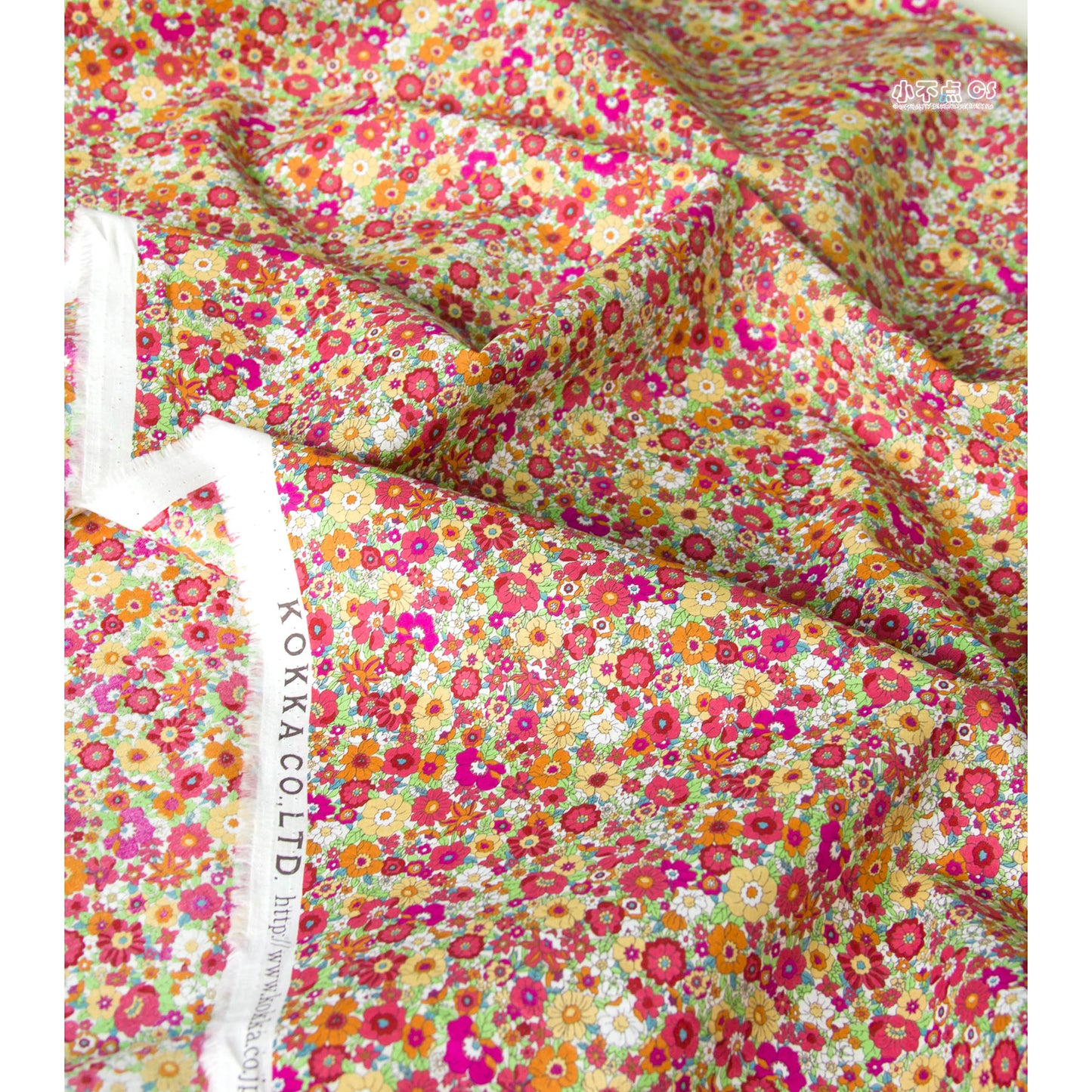 Cotton Lawn Lightweight Fabric Floral Print Red by the Yard