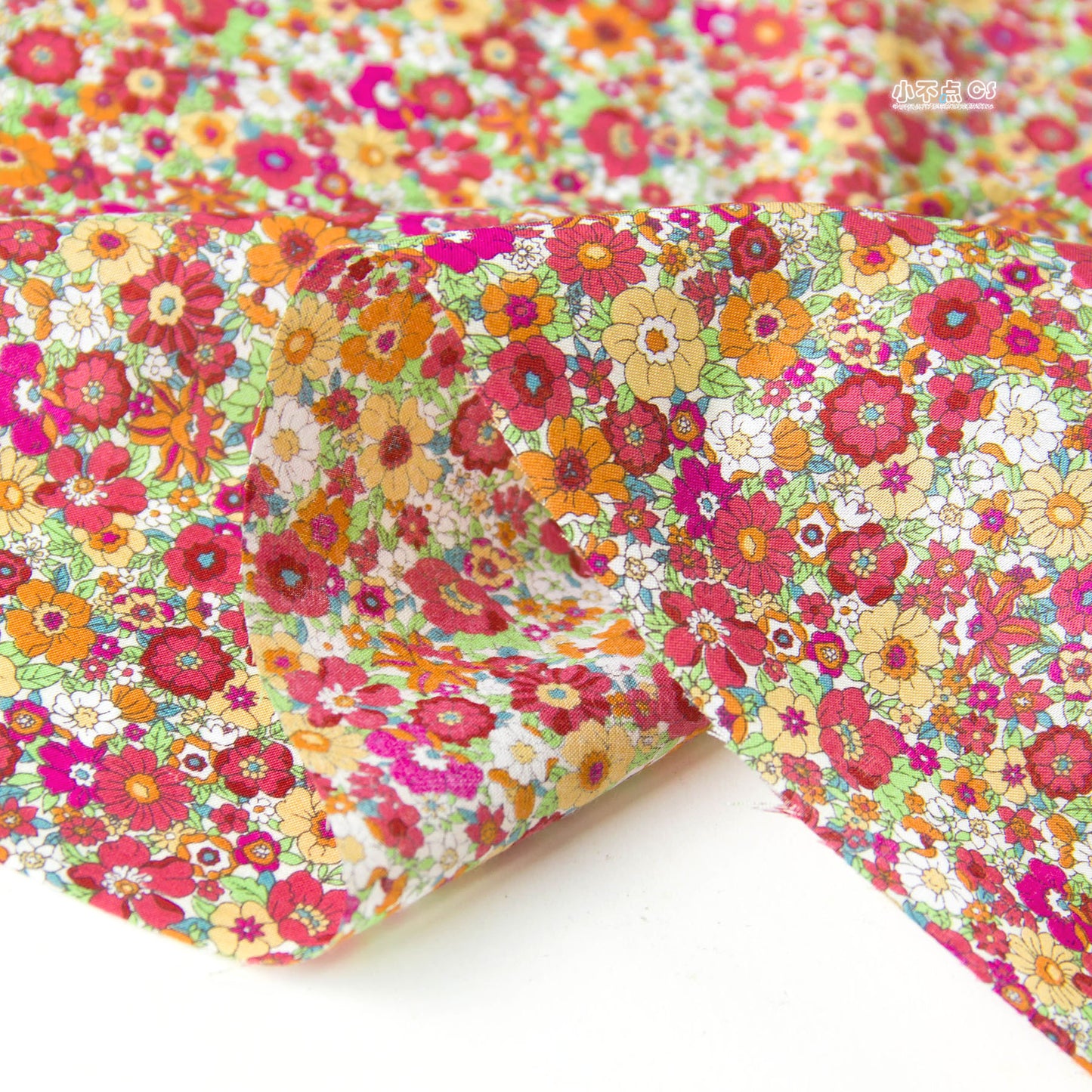 Cotton Lawn Lightweight Fabric Floral Print Red by the Yard
