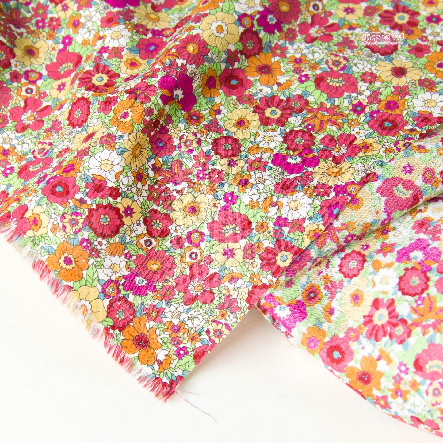 Cotton Lawn Lightweight Fabric Floral Print Red by the Yard