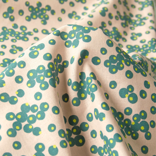 Tayutou Lightweight Cotton Linen Fabric Bubble Dot Dusty Pink by the Yard