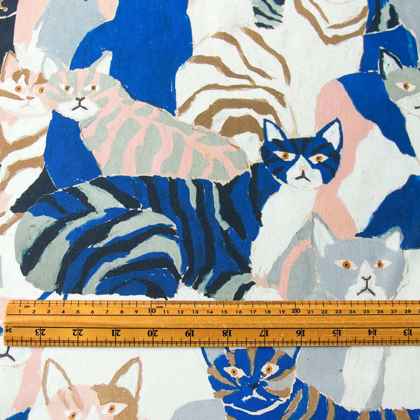 Japanese NekoNoe Cotton Fabric Cats Pattern  by the Yard