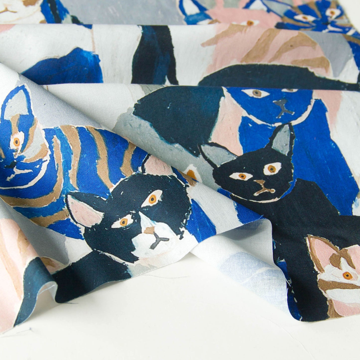Japanese NekoNoe Cotton Fabric Cats Pattern  by the Yard