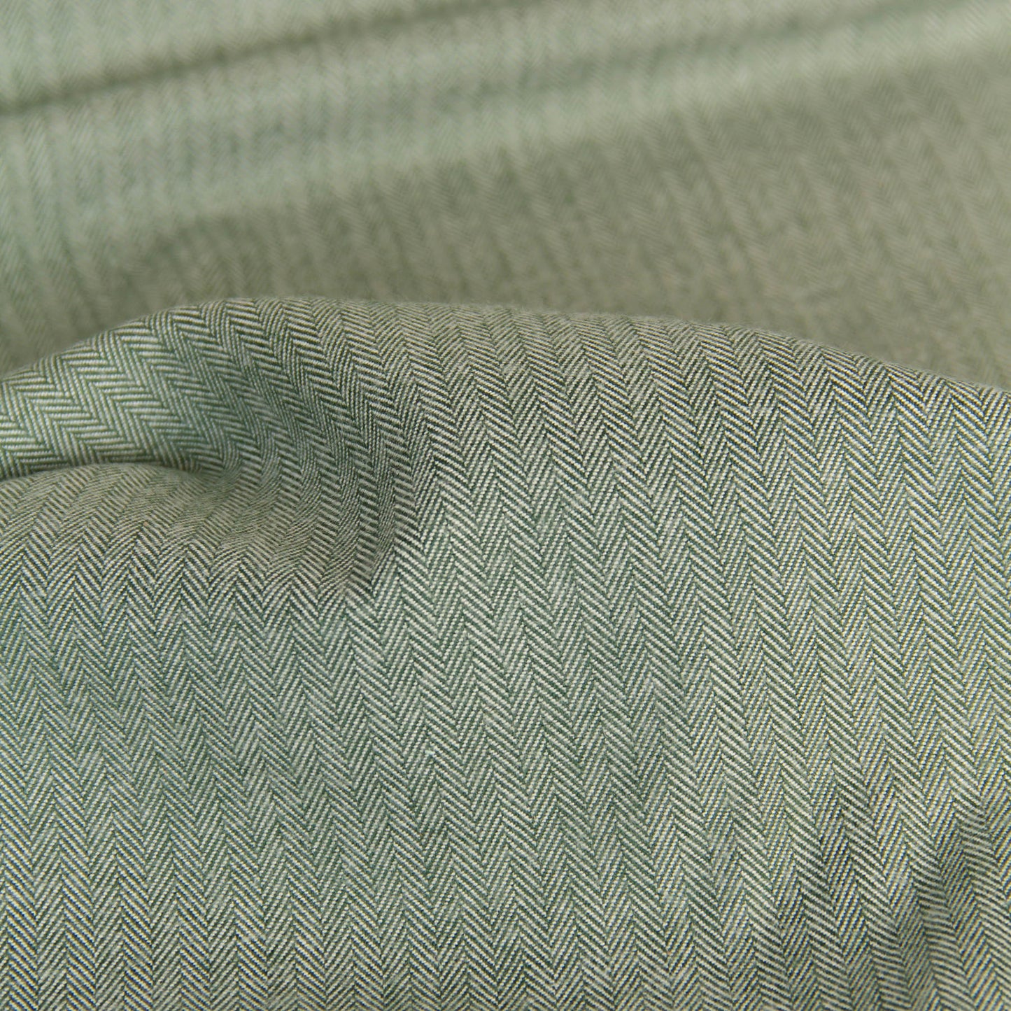 Cotton Herringbone Brushed Flannel Fabric Sage Green by the Yard