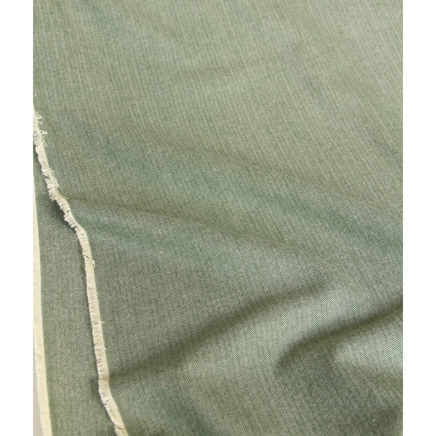 Cotton Herringbone Brushed Flannel Fabric Sage Green by the Yard