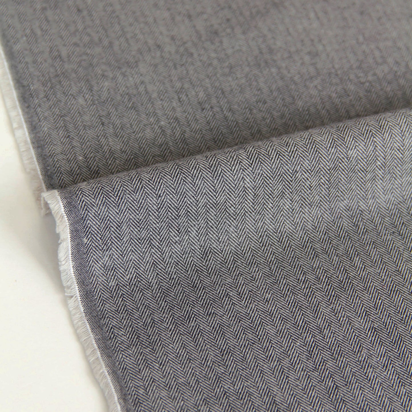 Cotton Herringbone Brushed Flannel Fabric Gray by the Yard