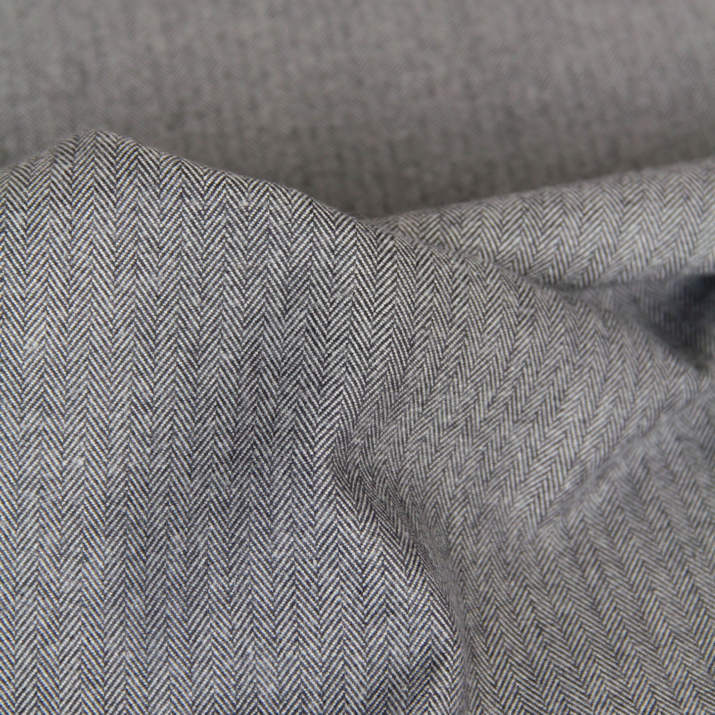 Cotton Herringbone Brushed Flannel Fabric Gray by the Yard