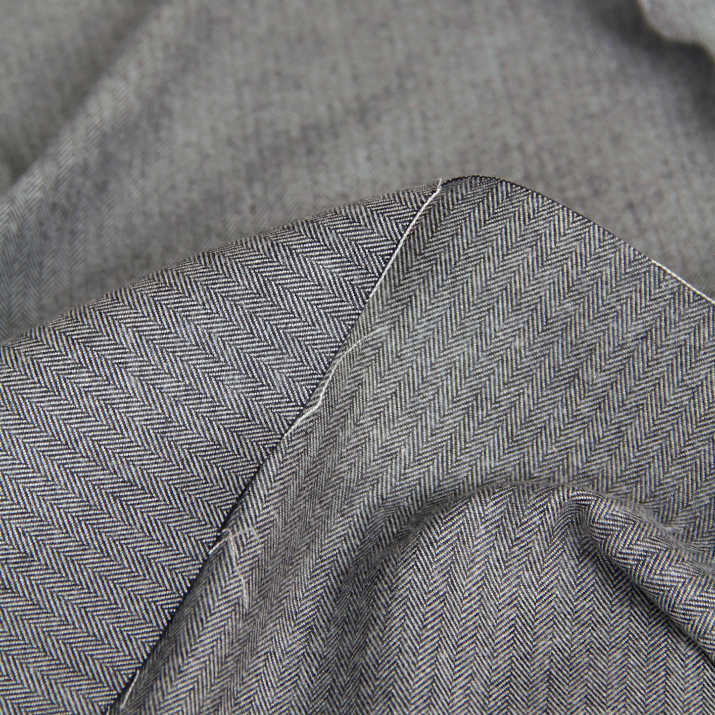 Cotton Herringbone Brushed Flannel Fabric Gray by the Yard
