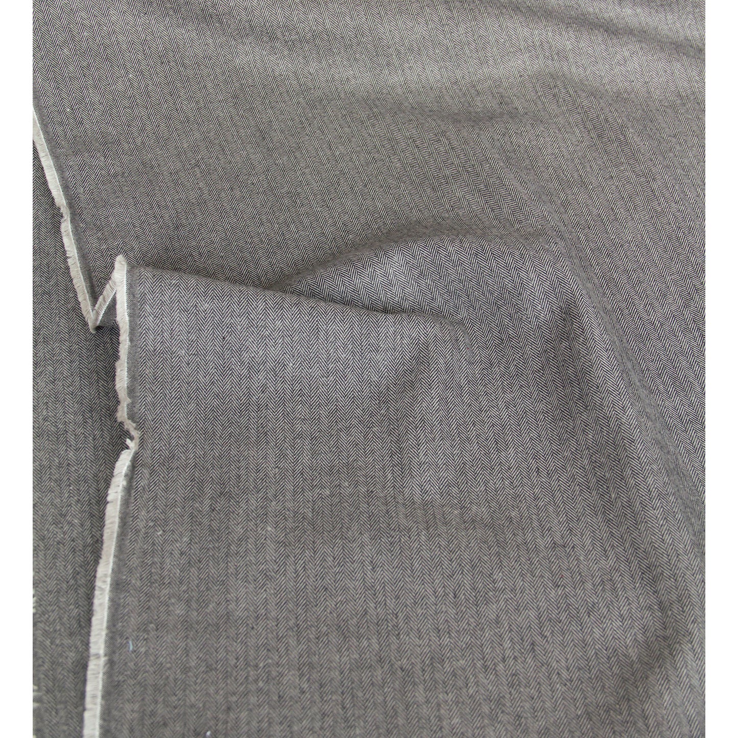 Cotton Herringbone Brushed Flannel Fabric Gray by the Yard
