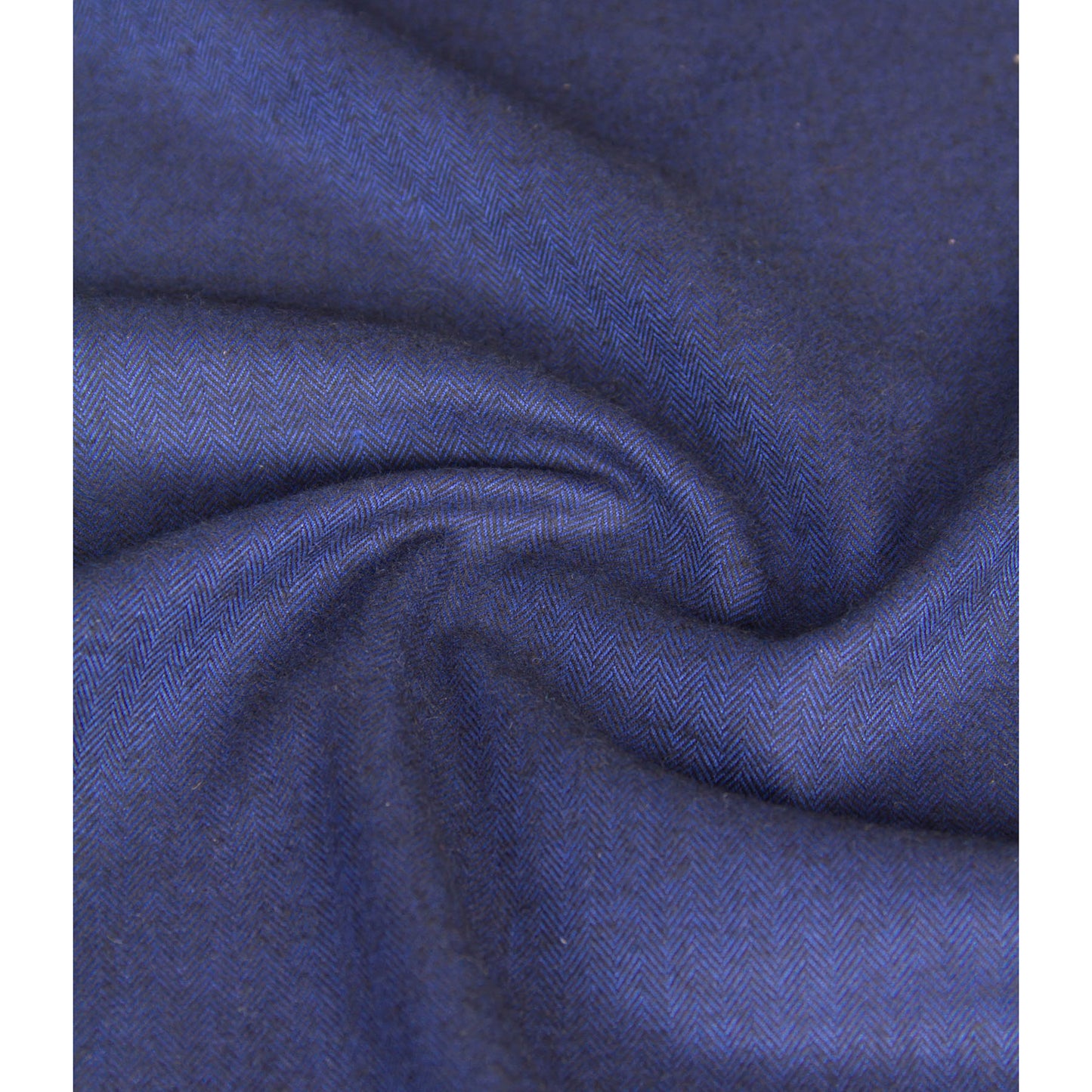 Cotton Herringbone Brushed Flannel Fabric Deep Blue by the Yard