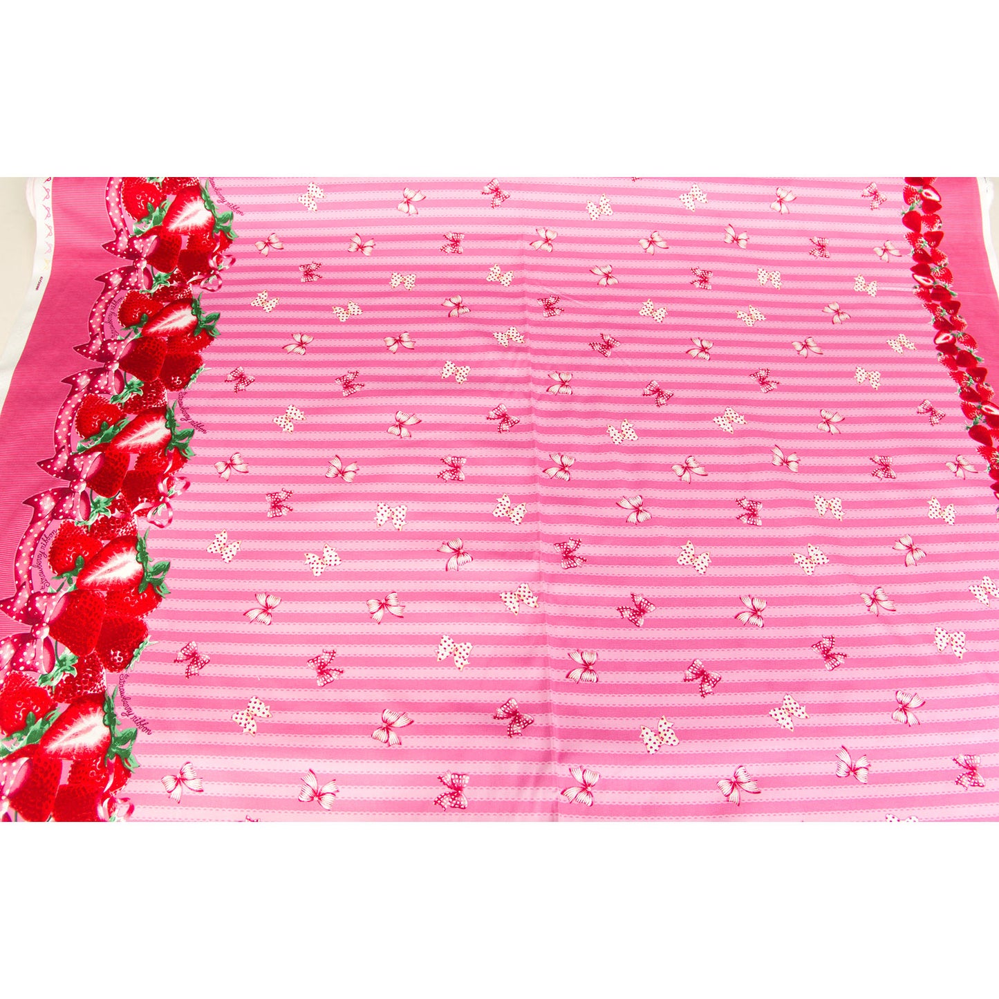 Oxford Cotton Fabric Strawberry Stripe Pink by the Yard