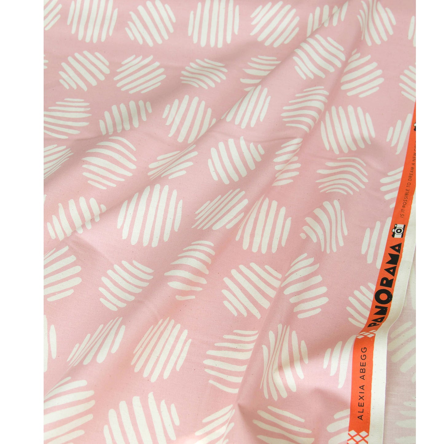 Cotton Fabric  Abstract Circle Print Pink by the Yard
