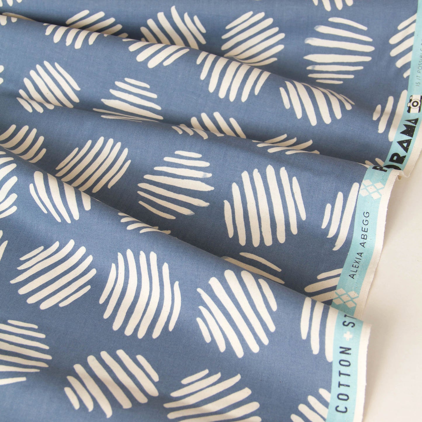 Cotton Fabric  Abstract Circle Print Gray by the Yard