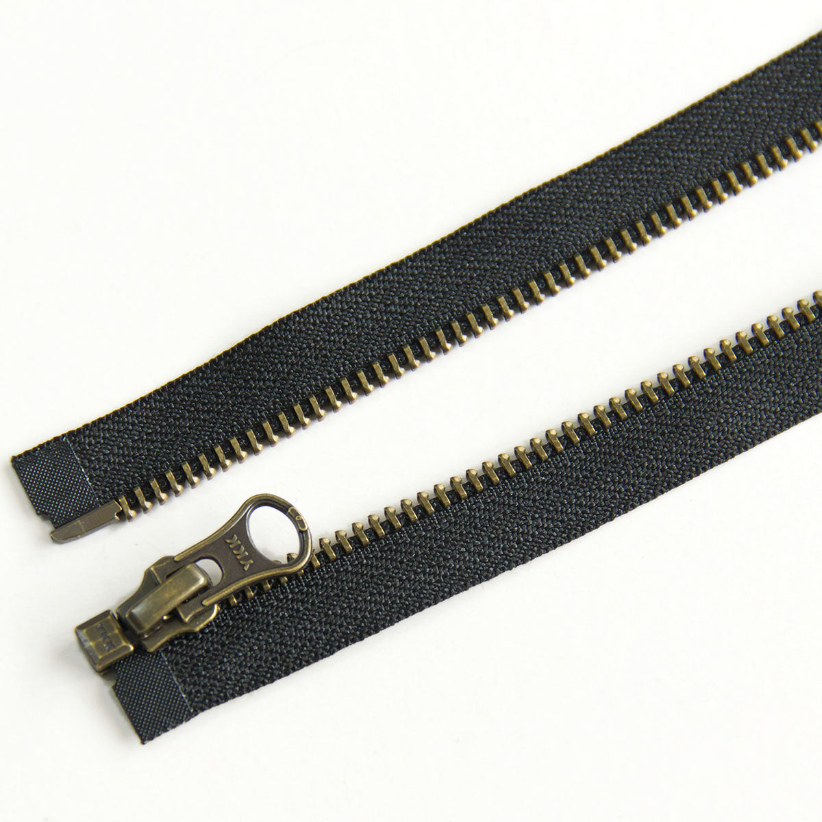 YKK #5 Open-End Metal Zipper with Bronze Teeth Separating