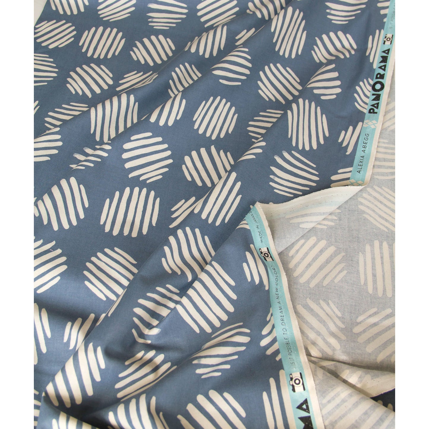 Cotton Fabric  Abstract Circle Print Gray by the Yard