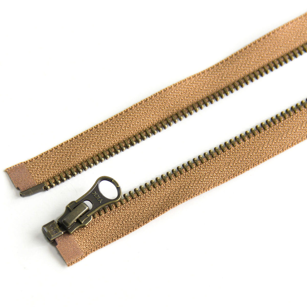 YKK #5 Open-End Metal Zipper with Bronze Teeth Separating